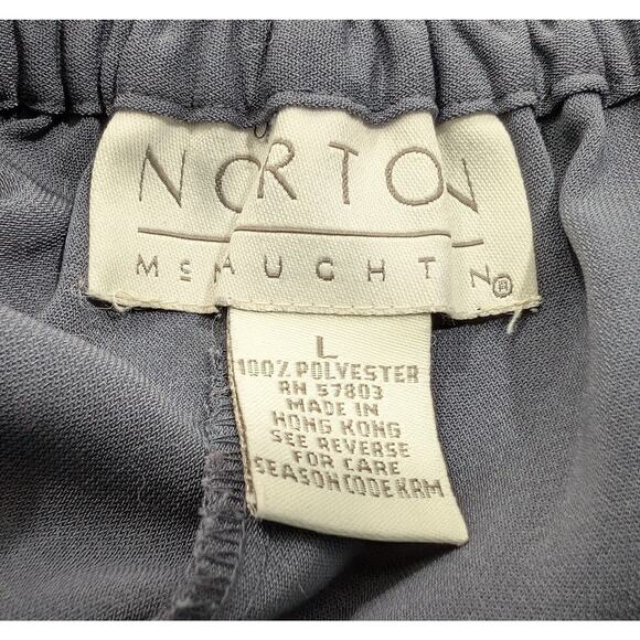 Vintage 90s Pants Gray Pleated Waist Wide Legs Misses Size L Norton McNaughton - Picture 4 of 5